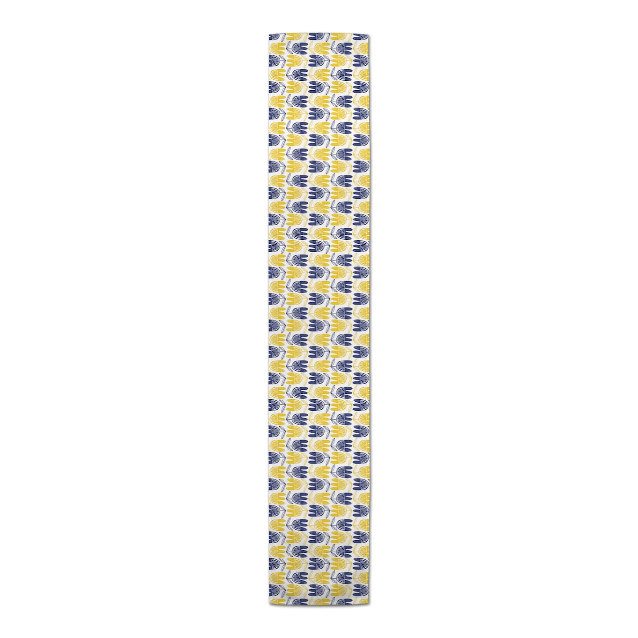 Mid Mod Yellow & Navy Florals Outdoor Table Runner